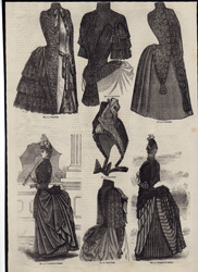 Antique Victorian Fashion wood engravings